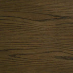 Table basse ronde de 36 po en placage de chêne avec étagère inférieure