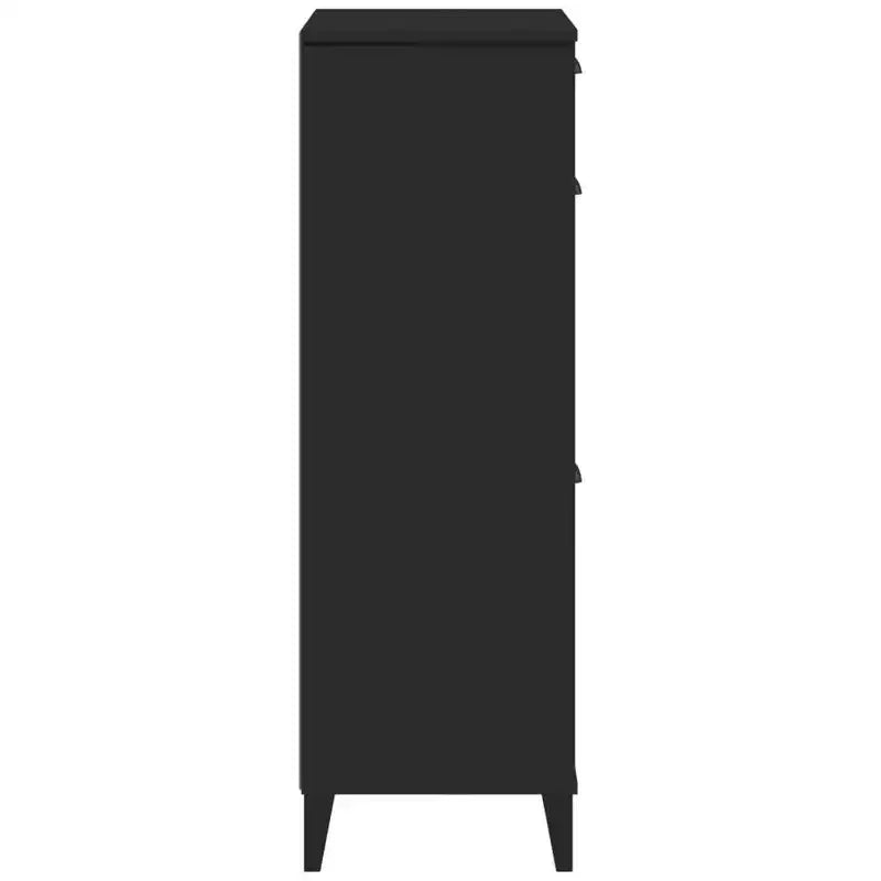 Meuble à chaussures en bois composite pour couloir, 8 paires, noir/gris