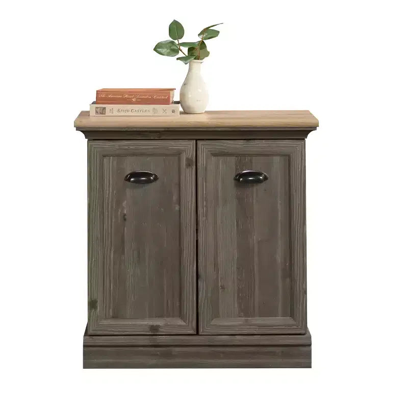 Meuble de rangement décoratif en bois avec 2 portes et étagère réglable, Marron