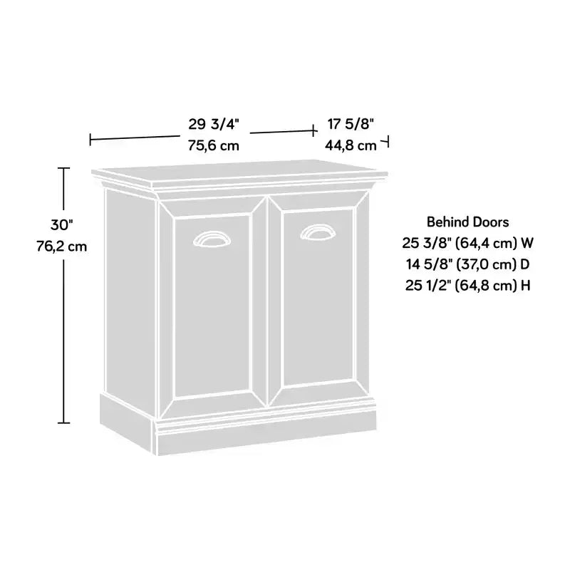 Meuble de rangement décoratif en bois avec 2 portes et étagère réglable, Marron