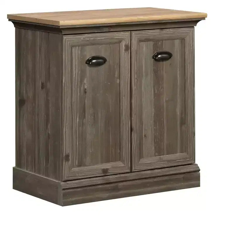 Meuble de rangement décoratif en bois avec 2 portes et étagère réglable, Marron