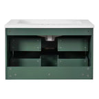 Meuble-lavabo mural de 30 po avec évier et 2 tiroirs, vert