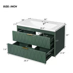 Meuble-lavabo mural de 30 po avec évier et 2 tiroirs, vert