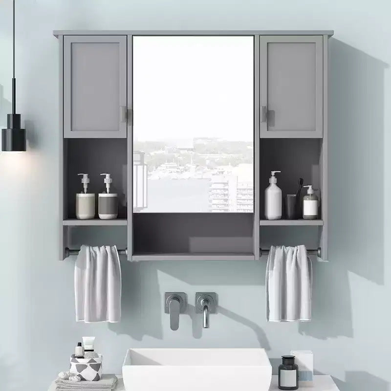 Armoire de toilette murale 35" x 28" avec miroir et porte-serviettes