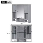 Armoire de toilette murale 35" x 28" avec miroir et porte-serviettes
