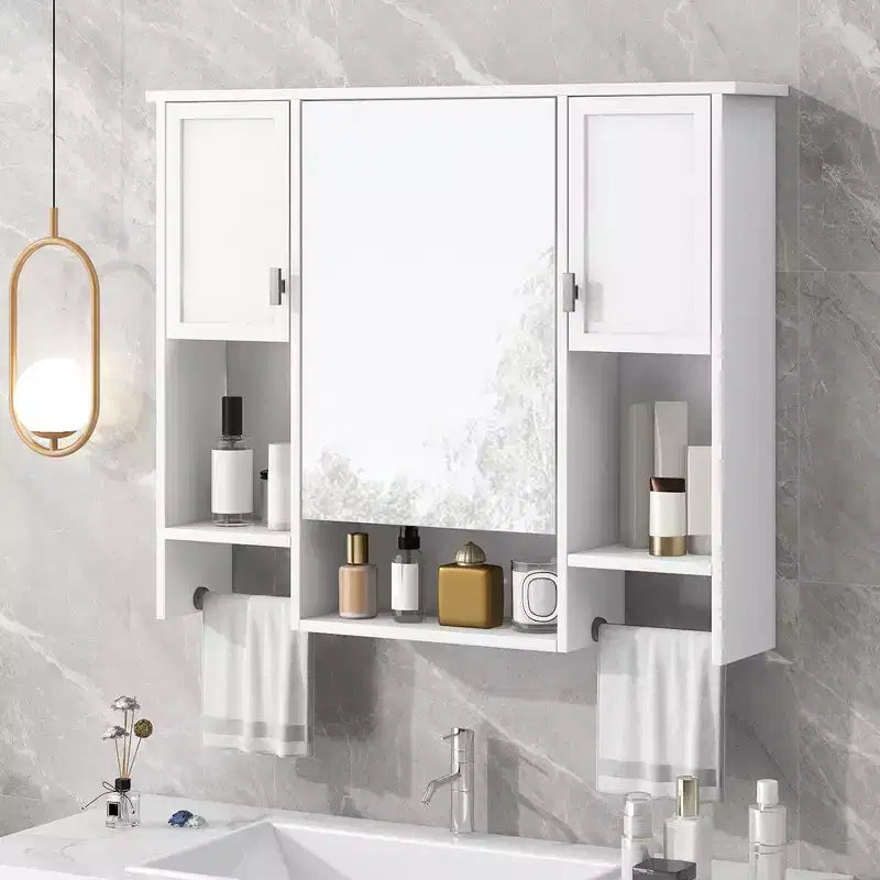 Armoire de toilette murale 35" x 28" avec miroir et porte-serviettes