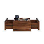 Table basse moderne en bois avec tiroirs de rangement