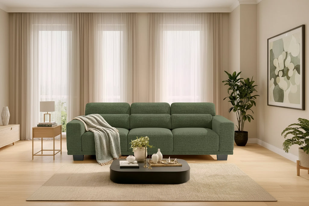 89 inch living room sofa, 3-seater sofa with wide armrests and deep seats, comfortable 3-layer sofa, sofa with detachable and washable lid