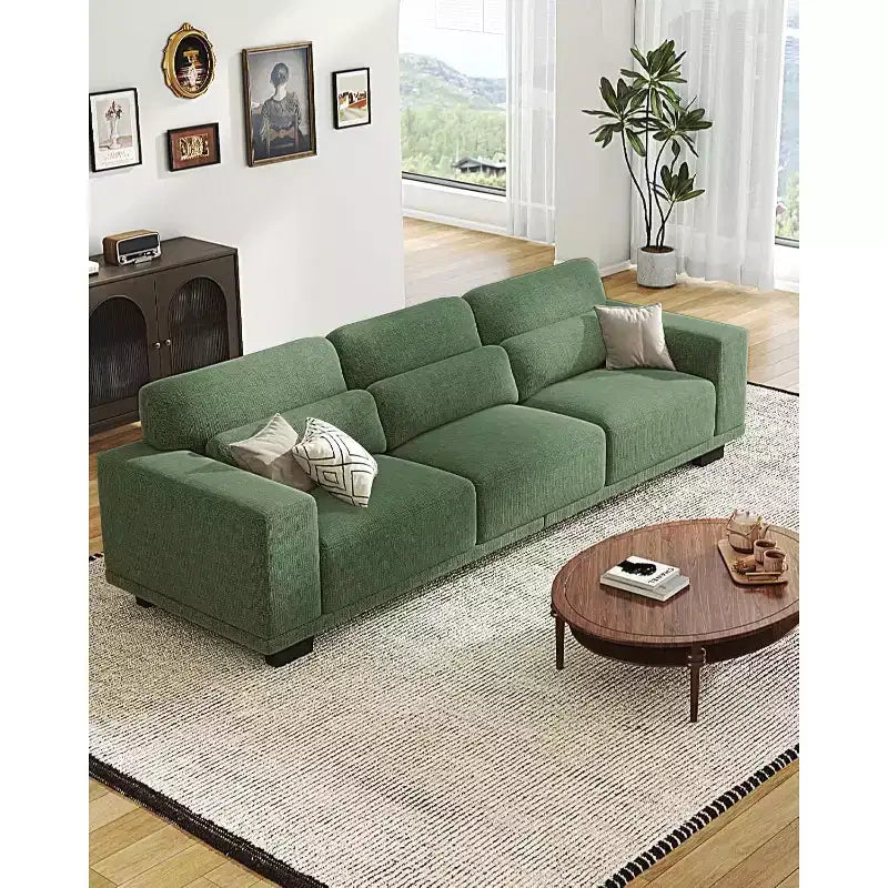 Canapé de salon de 89 pouces, canapé 3 places avec accoudoirs larges et sièges profonds, canapé confortable à 3 couches, canapé avec housse amovible et lavable