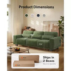 Canapé de salon de 89 pouces, canapé 3 places avec accoudoirs larges et sièges profonds, canapé confortable à 3 couches, canapé avec housse amovible et lavable