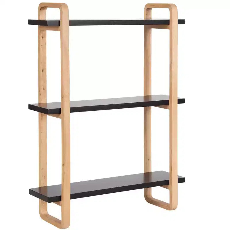 Kate and Laurel Summit Wood Shelf, Black, 18x6x25