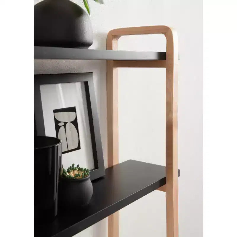 Étagère murale en bois noir, 18"x6"x25"