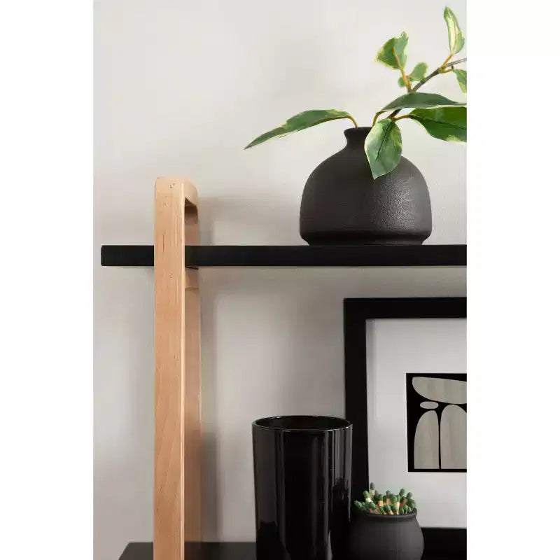 Étagère murale en bois noir, 18"x6"x25"