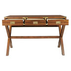 Bureau d'écriture traditionnel de 46" avec prises électriques, fini blé
