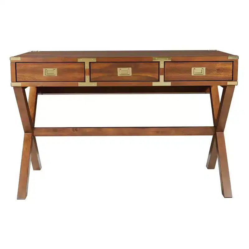Bureau d'écriture traditionnel de 46" avec prises électriques, fini blé