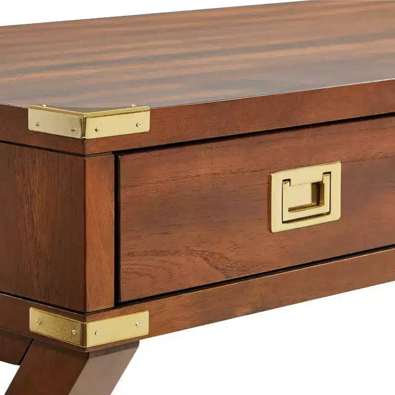Bureau d'écriture traditionnel de 46" avec prises électriques, fini blé