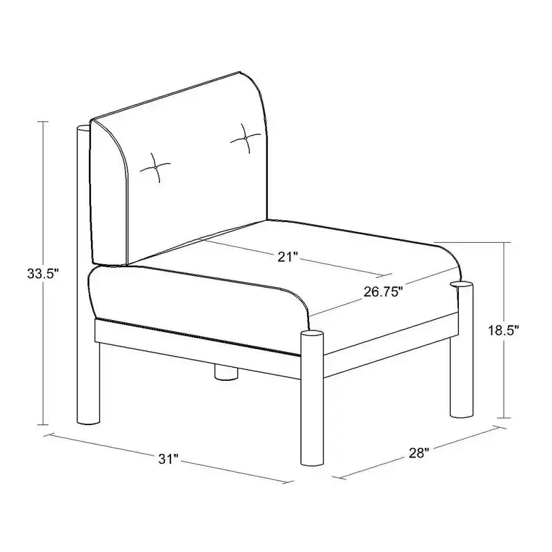 Fauteuil d'appoint crapaud tapissé avec pieds tourillons, beige et marron clair
