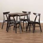 Ensemble de salle à manger 5 pièces en bois et tissu d'ameublement