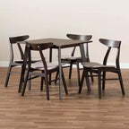 Ensemble de salle à manger 5 pièces en bois et tissu d'ameublement