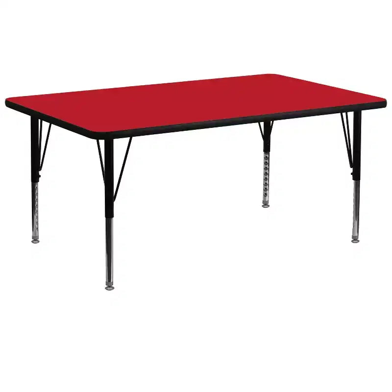 Table d'activité rectangulaire stratifiée 30"x72", pieds réglables en hauteur