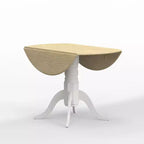 Table à manger pliable en hévéa massif de 42 po avec pied central, 4 places