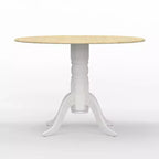 Table à manger pliable en hévéa massif de 42 po avec pied central, 4 places