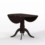 Table à manger pliable en hévéa massif de 42 po avec pied central, 4 places
