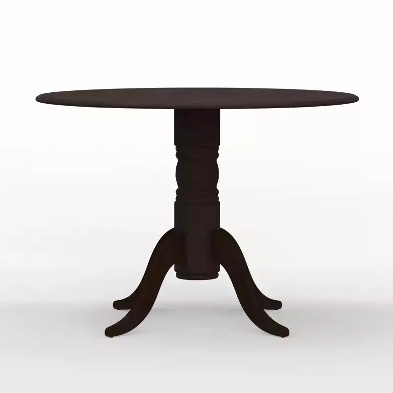Table à manger pliable en hévéa massif de 42 po avec pied central, 4 places