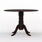 Table à manger pliable en hévéa massif de 42 po avec pied central, 4 places