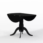Table à manger pliable en hévéa massif de 42 po avec pied central, 4 places