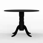 Table à manger pliable en hévéa massif de 42 po avec pied central, 4 places