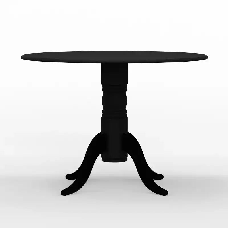 Table à manger pliable en hévéa massif de 42 po avec pied central, 4 places