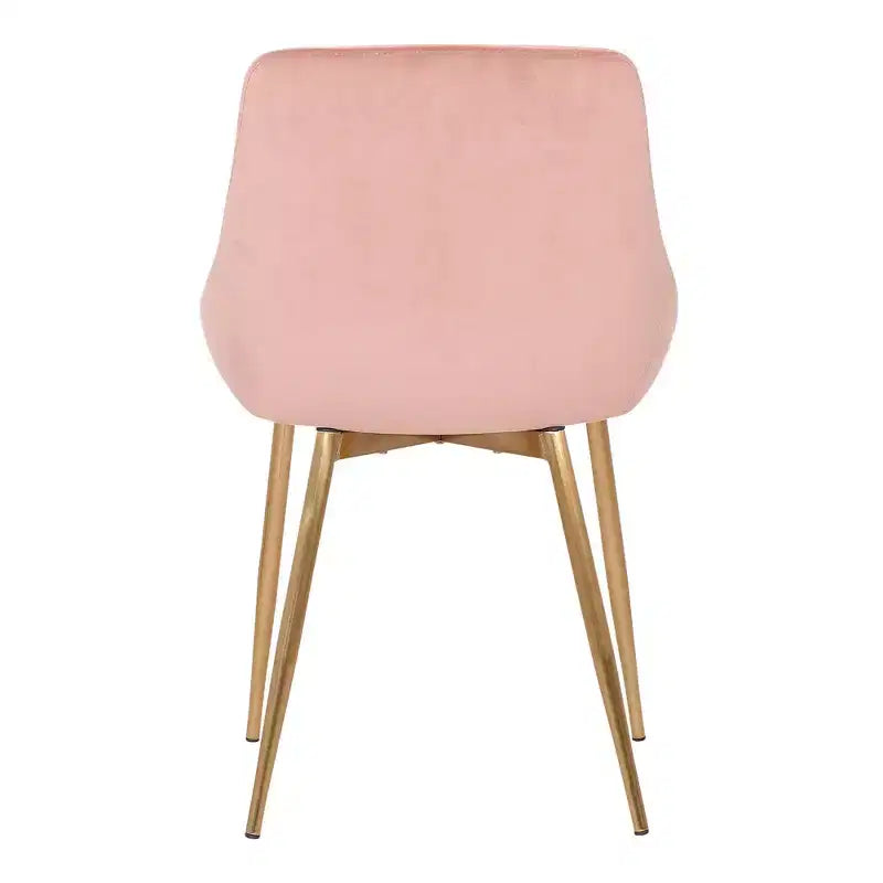 Chaise d'appoint de salle à manger Heidi en velours avec dossier haut et pieds en acier