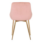 Chaise d'appoint de salle à manger Heidi en velours avec dossier haut et pieds en acier