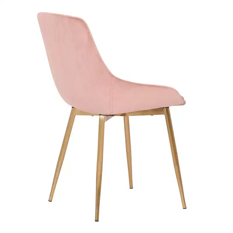 Chaise d'appoint de salle à manger Heidi en velours avec dossier haut et pieds en acier