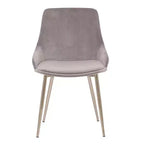 Chaise d'appoint de salle à manger Heidi en velours avec dossier haut et pieds en acier