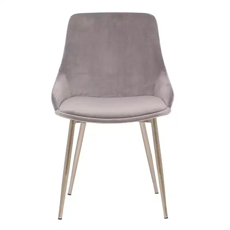 Chaise d'appoint de salle à manger Heidi en velours avec dossier haut et pieds en acier