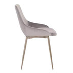 Chaise d'appoint de salle à manger Heidi en velours avec dossier haut et pieds en acier