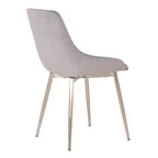 Chaise d'appoint de salle à manger Heidi en velours avec dossier haut et pieds en acier