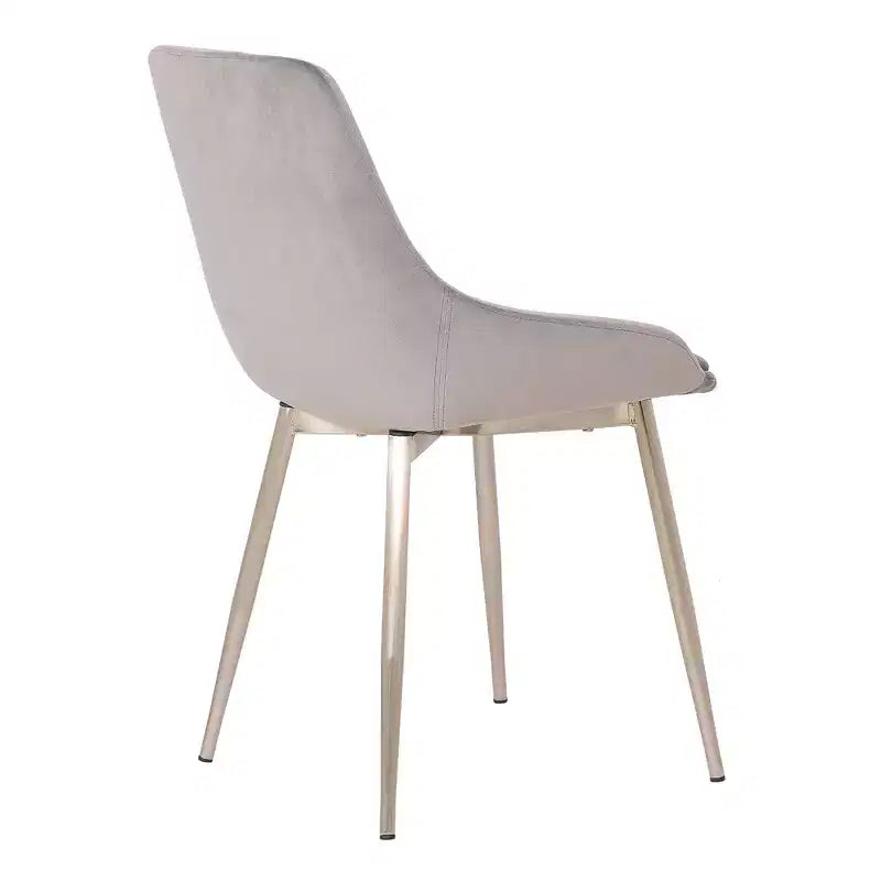 Chaise d'appoint de salle à manger Heidi en velours avec dossier haut et pieds en acier