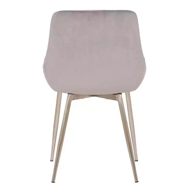 Chaise d'appoint de salle à manger Heidi en velours avec dossier haut et pieds en acier