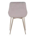 Chaise d'appoint de salle à manger Heidi en velours avec dossier haut et pieds en acier