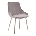 Chaise d'appoint de salle à manger Heidi en velours avec dossier haut et pieds en acier