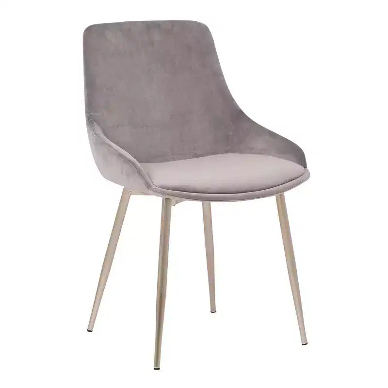 Chaise d'appoint de salle à manger Heidi en velours avec dossier haut et pieds en acier