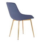 Chaise d'appoint de salle à manger Heidi en velours avec dossier haut et pieds en acier