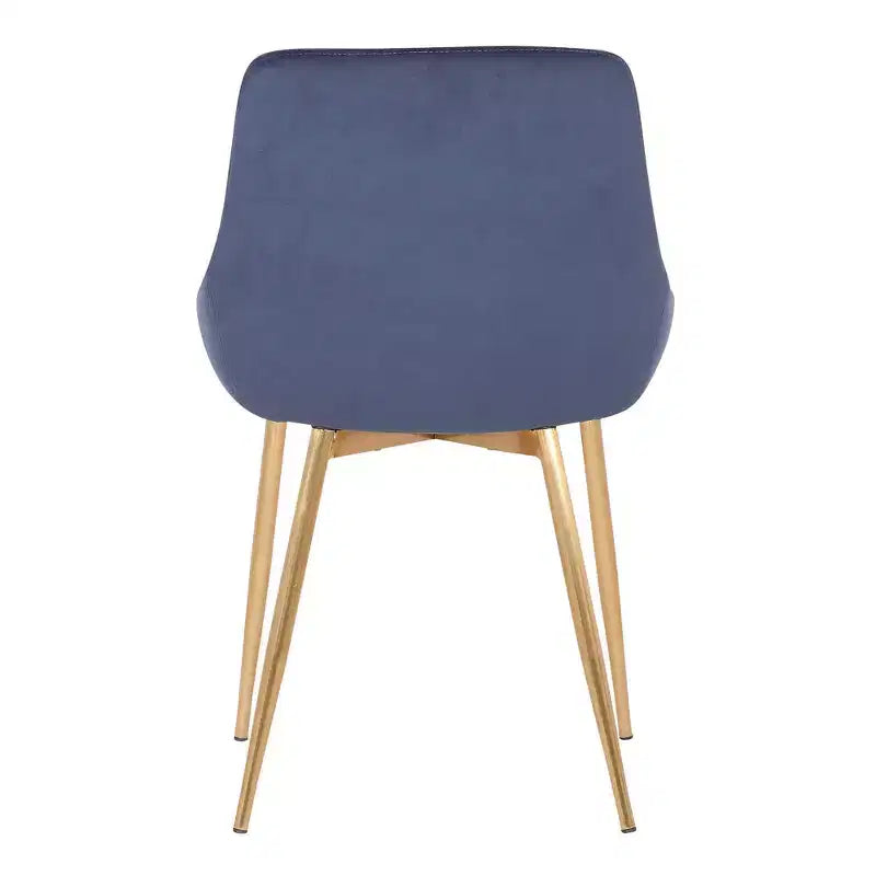 Chaise d'appoint de salle à manger Heidi en velours avec dossier haut et pieds en acier
