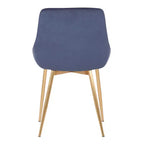 Chaise d'appoint de salle à manger Heidi en velours avec dossier haut et pieds en acier