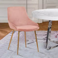 Chaise d'appoint de salle à manger Heidi en velours avec dossier haut et pieds en acier