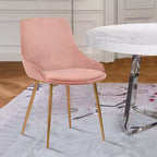 Chaise d'appoint de salle à manger Heidi en velours avec dossier haut et pieds en acier