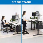 Bureau électrique réglable en hauteur avec plateau blanc, largeur ajustable de 100 cm à 160 cm